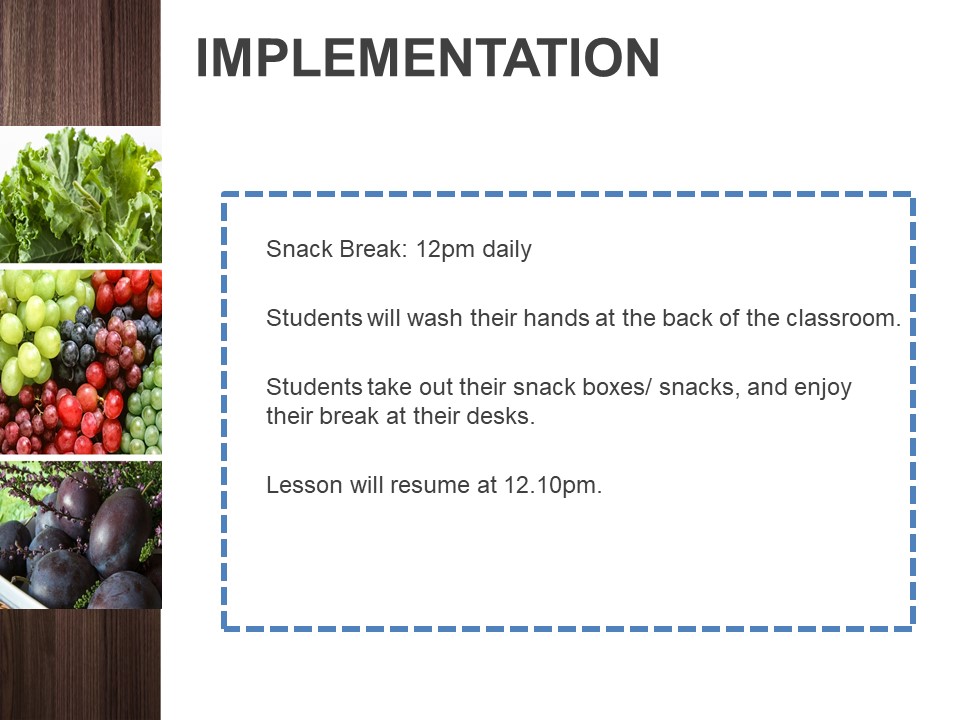 General Guidelines for Snack Break